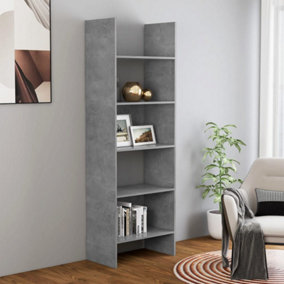 Berkfield Book Cabinet Concrete Grey 60x35x180 cm Engineered Wood