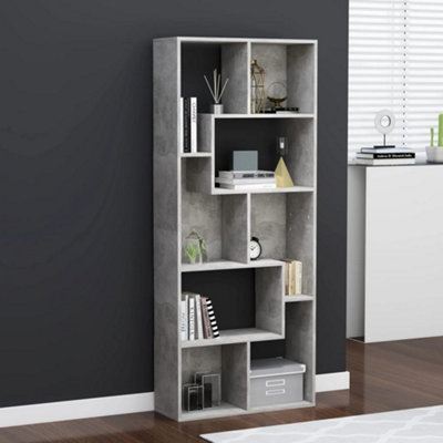 Berkfield Book Cabinet Concrete Grey 67x24x161 cm Engineered Wood