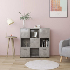 Berkfield Book Cabinet Concrete Grey 90x30x90 cm Engineered Wood