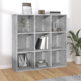 Berkfield Book Cabinet Concrete Grey 98x30x98 cm Engineered Wood