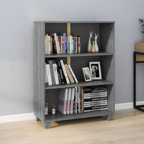 Berkfield Book Cabinet Dark Grey 85x35x112 cm Solid Wood Pine