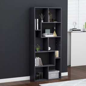 Berkfield Book Cabinet Grey 67x24x161 cm Engineered Wood