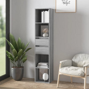 Berkfield Book Cabinet Grey Sonoma 36x30x171 cm Engineered Wood