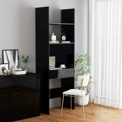 Berkfield Book Cabinet High Gloss Black 60x35x180 cm Engineered Wood