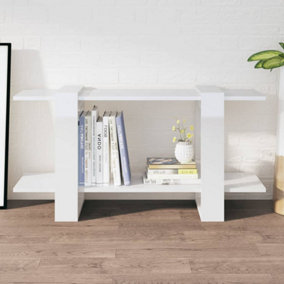 Berkfield Book Cabinet High Gloss White 100x30x51 cm Engineered Wood
