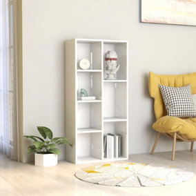 Berkfield Book Cabinet High Gloss White 50x25x106 cm Engineered Wood