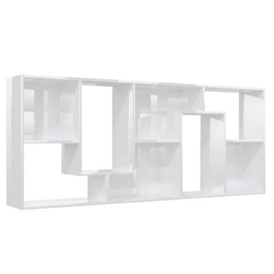 Berkfield Book Cabinet High Gloss White 67x24x161 cm Engineered Wood