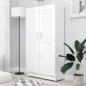 Berkfield Book Cabinet High Gloss White 82.5x30.5x150 cm Engineered Wood