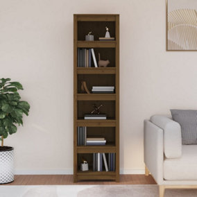 Berkfield Book Cabinet Honey Brown 50x35x183 cm Solid Wood Pine