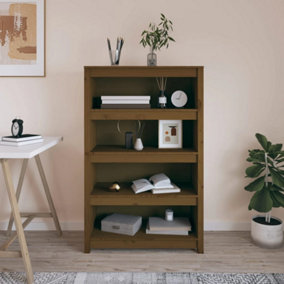 Berkfield Book Cabinet Honey Brown 80x35x126 cm Solid Wood Pine