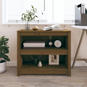Berkfield Book Cabinet Honey Brown 80x35x68 cm Solid Wood Pine