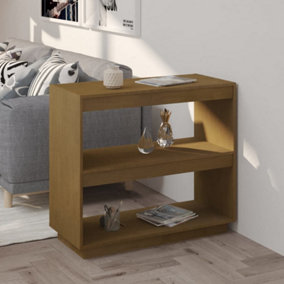 Berkfield Book Cabinet Honey Brown 80x35x71 cm Solid Pinewood
