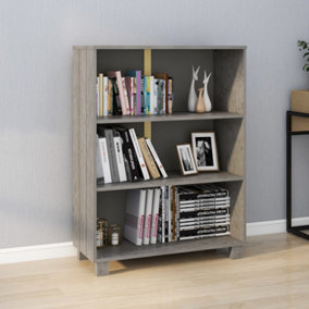 Berkfield Book Cabinet Light Grey 85x35x112 cm Solid Wood Pine