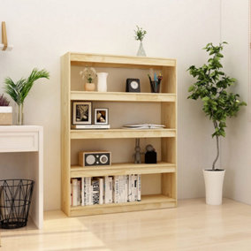 Berkfield Book Cabinet/Room Divider 100x30x135.5 cm Solid Pinewood
