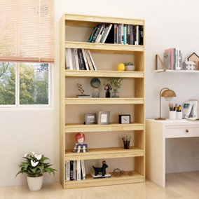 Berkfield Book Cabinet/Room Divider 100x30x200 cm Solid Pinewood