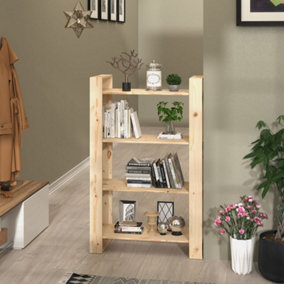 Berkfield Book Cabinet/Room Divider 80x35x125 cm Solid Wood Pine