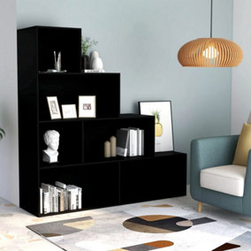 Berkfield Book Cabinet/Room Divider Black 155x24x160 cm Engineered Wood