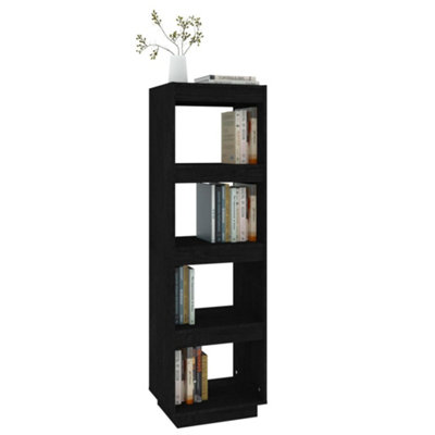 Berkfield Book Cabinet/Room Divider Black 40x35x135 cm Solid Pinewood