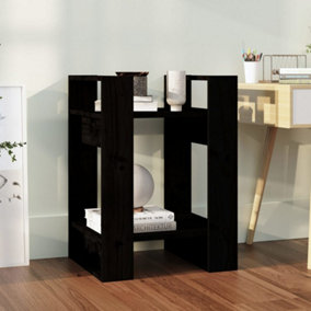 Berkfield Book Cabinet/Room Divider Black 41x35x57 cm Solid Wood Pine