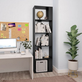Berkfield Book Cabinet/Room Divider Black 45x24x159 cm Engineered Wood