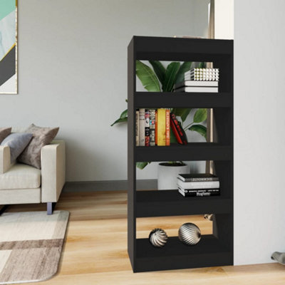 Berkfield Book Cabinet/Room Divider Black 60x30x135 cm Engineered Wood