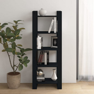 Berkfield Book Cabinet/Room Divider Black 60x35x160 cm Solid Wood