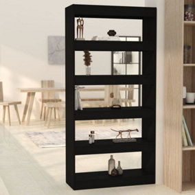 Berkfield Book Cabinet/Room Divider Black 80x30x166 cm Engineered Wood