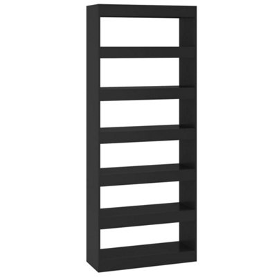 Berkfield Book Cabinet/Room Divider Black 80x30x198 cm Engineered Wood