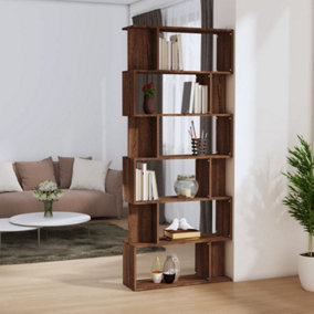 Berkfield Book Cabinet/Room Divider Brown Oak 80x24x192 cm Engineered Wood
