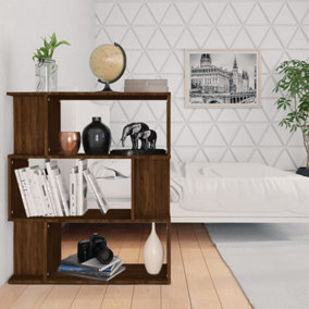 Berkfield Book Cabinet/Room Divider Brown Oak 80x24x96 cm Engineered Wood