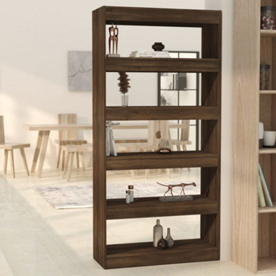 Berkfield Book Cabinet/Room Divider Brown Oak 80x30x166 cm Engineered Wood