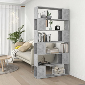 Berkfield Book Cabinet Room Divider Concrete Grey 100x24x188 cm