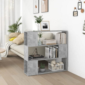 Berkfield Book Cabinet Room Divider Concrete Grey 100x24x94 cm