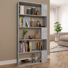 Berkfield Book Cabinet/Room Divider Concrete Grey 80x24x159 cm Engineered Wood