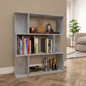 Berkfield Book Cabinet/Room Divider Concrete Grey 80x24x96 cm Engineered Wood