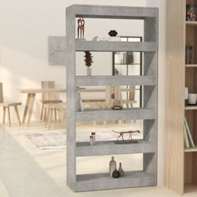 Berkfield Book Cabinet/Room Divider Concrete Grey 80x30x166 cm Engineered Wood