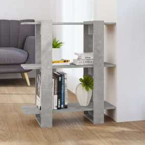 Berkfield Book Cabinet/Room Divider Concrete Grey 80x30x87 cm