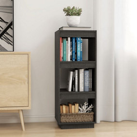 Berkfield Book Cabinet/Room Divider Grey 40x35x103 cm Solid Pinewood