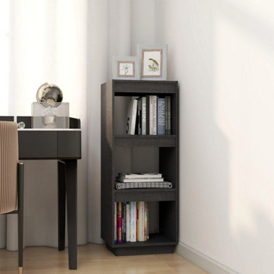 Berkfield Book Cabinet/Room Divider Grey 40x35x103 cm Solid Pinewood