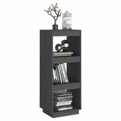 Berkfield Book Cabinet/Room Divider Grey 40x35x103 cm Solid Pinewood