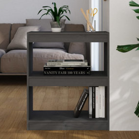 Berkfield Book Cabinet/Room Divider Grey 60x30x71.5 cm Solid Wood Pine