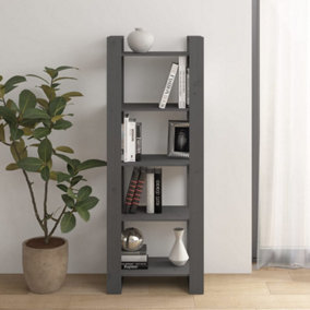 Berkfield Book Cabinet/Room Divider Grey 60x35x160 cm Solid Wood