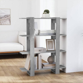 Berkfield Book Cabinet/Room Divider Grey Sonoma 100x30x123.5 cm