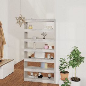 Berkfield Book Cabinet/Room Divider Grey Sonoma 100x30x198 cm Engineered wood