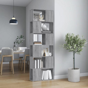 Berkfield Book Cabinet/Room Divider Grey Sonoma 60x24x186 cm