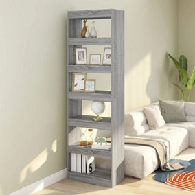 Berkfield Book Cabinet/Room Divider Grey Sonoma 60x30x198 cm