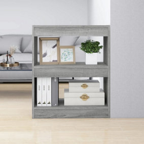 Berkfield Book Cabinet/Room Divider Grey Sonoma 60x30x72 cm