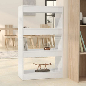 Berkfield Book Cabinet/Room Divider High Gloss White 60x30x103 cm Engineered Wood