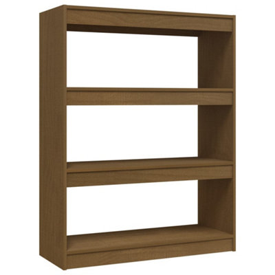 Berkfield Book Cabinet/Room Divider Honey Brown 100x30x103 cm Solid Pinewood