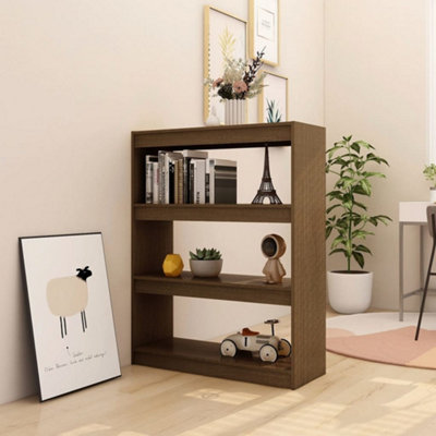 Berkfield Book Cabinet/Room Divider Honey Brown 100x30x103 cm Solid Pinewood